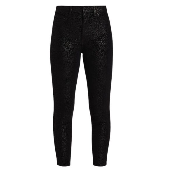7 For All Mankind Jeans Womens‎ High Rise Metallic Velvet Ankle Skinny Black 23 - Picture 11 of 11